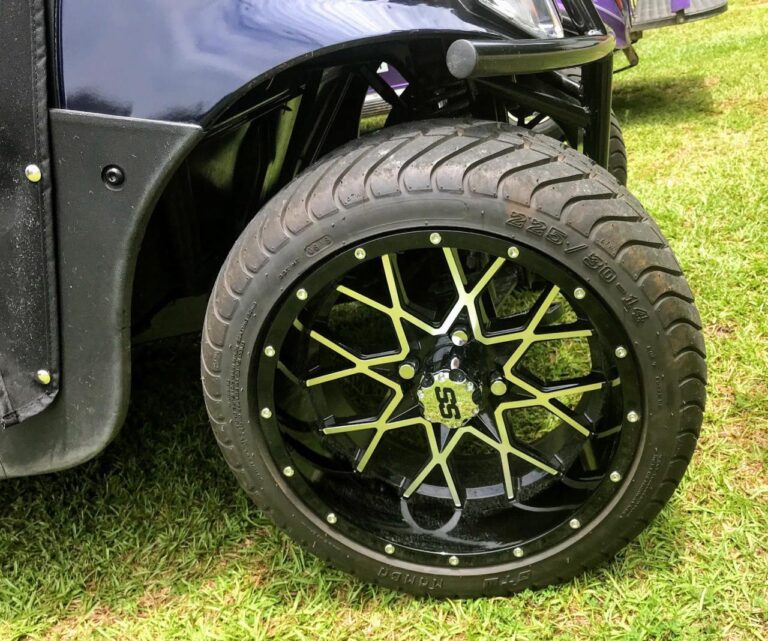 Golf cart tires wheels blue