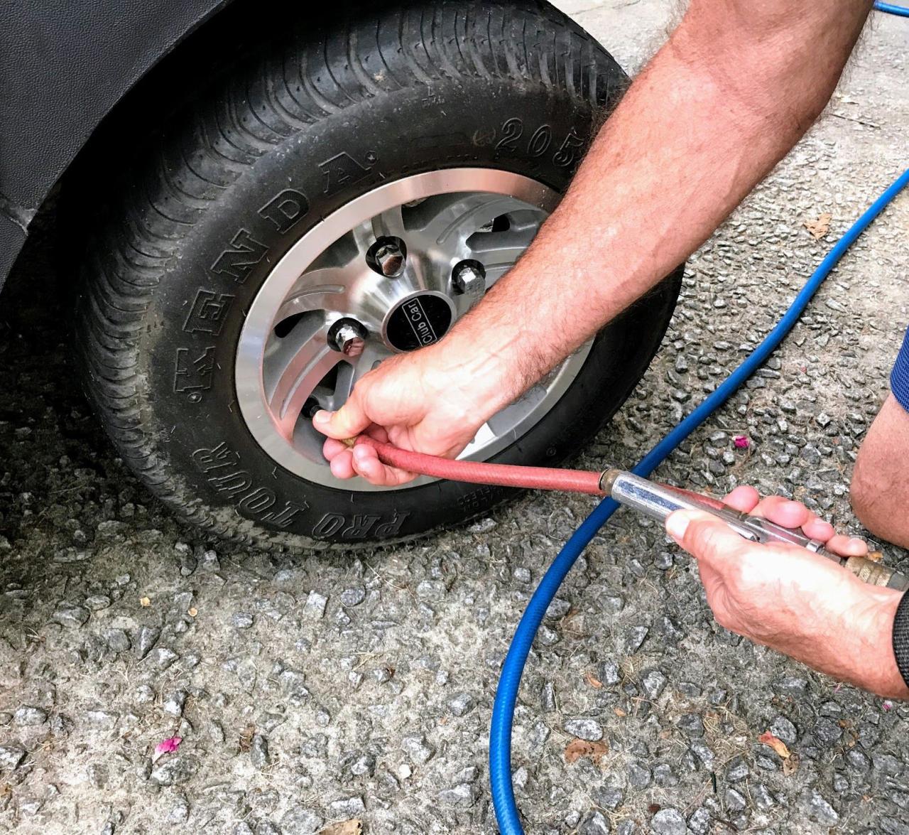 Tire pressure for golf cart tires