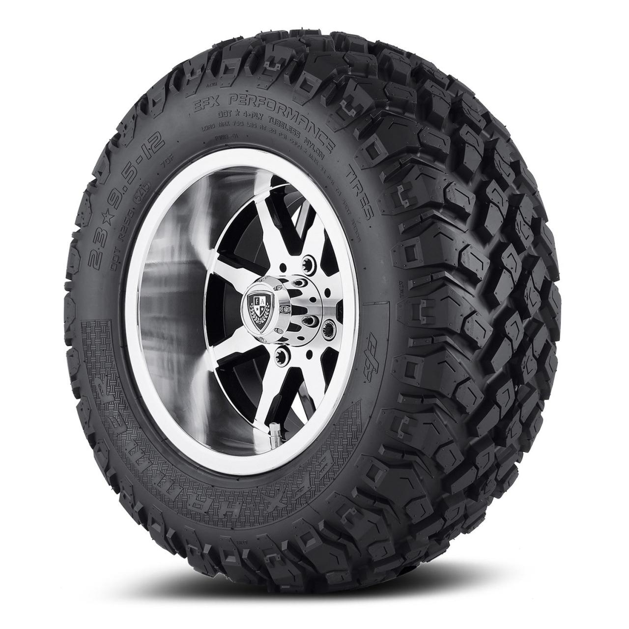 Golf cart wheels tires combo white